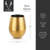 Gold Stemless Wine Glasses by Viski