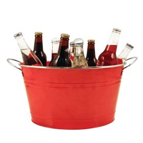 Big Red Galvanized Metal Tub by Twine