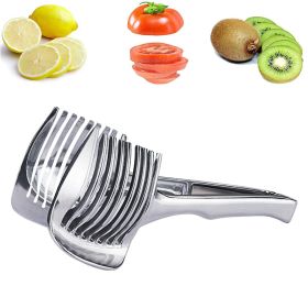 1pc Tomato Lemon Slicer Holder Stainless Steel