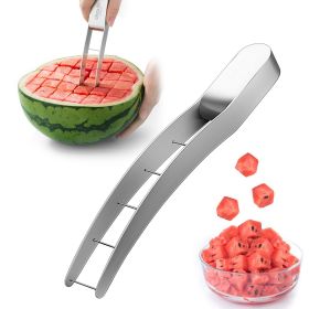 1pc  Stainless Steel Watermelon Cube Cutter Quickly Safe Watermelon Knife