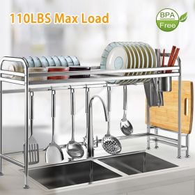 Over Sink Dish Drying Rack Shelf Stainless Steel  Chopping Board Organizer Rack