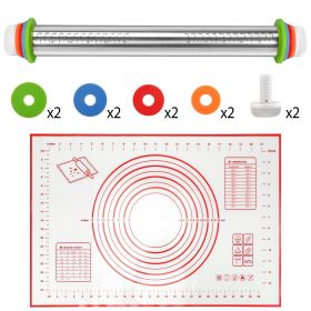 Rolling Pin Dough Stainless Steel  with 4 Removable Adjustable