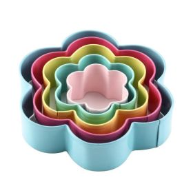 Set of 5 3D Plum Blossom Shape Biscuit Cutter Cookie Mold Cake