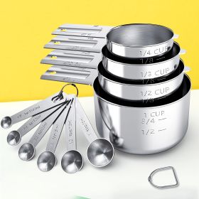 1 Set Stainless Steel Measuring Cups & Spoons