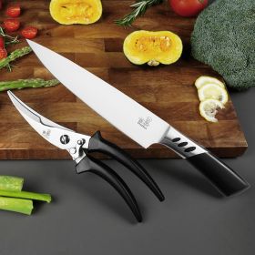 2PCS KITCHEN Chef knife and Poultry shears