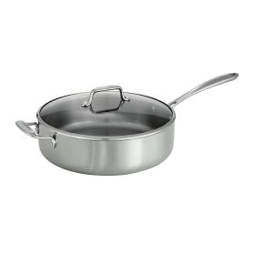 6 Qt Covered Stainless Steel Deep Sauté Pan