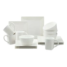 16-Piece Farmhouse Square Dinnerware Set