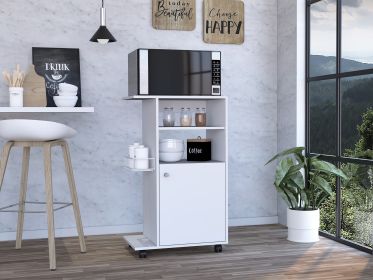 1-Shelf Kitchen Cart with Caster White