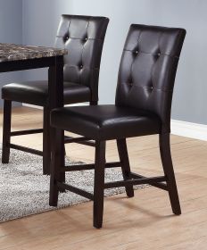 2 Counter Height Chairs Brown Finish Dining Seating's Cushion Chair