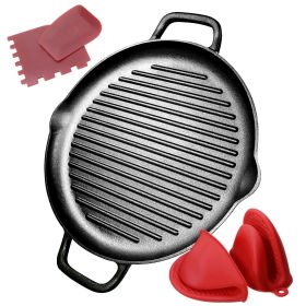 12.6 inch Pre-Seasoned Cast Iron Griddle Pan Dual Handles Cast Iron Skillets