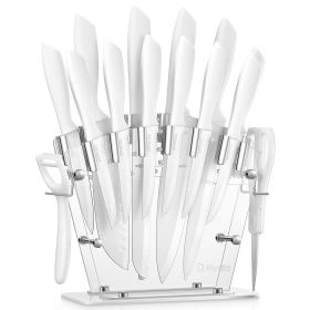 D.Perlla Knife Set 16 Pieces White Kitchen Knife Set with Acrylic Stand