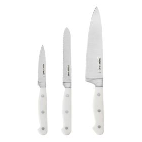 Farberware Professional 3-Piece Forged Triple Rivet Chef Knife Set, White