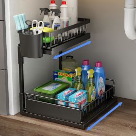 Double Sliding Metal Under Sink Organizer