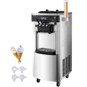 VEVOR Commercial Soft Ice Cream Machine, 3 Flavors Ice Cream Maker