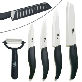 Rirool 5 Pcs Ceramic Knife Set, Professional Home Kitchen Knife with Covers