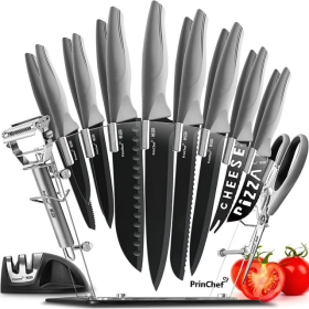 Prin Chef Knife Set, 19 Pcs Rust Proof Knives Set for Kitchen