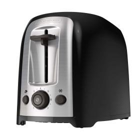 BLACK+DECKER 2-Slice Extra Wide Slot Toaster, Black, Silver