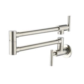 Faucet, Modern Brass Pot Filler Two-Attachment Wall Mount Folding  Swing Arm