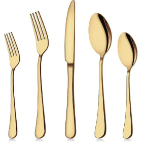 Gold Silverware Set, 20-Piece Flatware