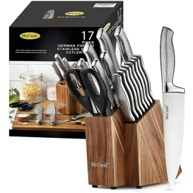 McCook MC20 17pcs Kitchen Knife Set with Block