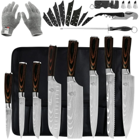 FULLHI Knife Set, 14pcs Japanese Chef Knife Set