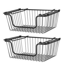 Stackable Metal Wire Storage Basket Set