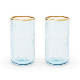 Aqua Bubble Glass Tumbler Set by Twine