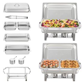 2-Pack Rectangle Chafing Dish Set 2 Full-Size