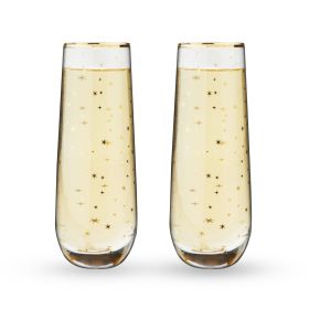 Starlight Stemless Champagne Flute Set Twine