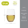 Vino Stemless White Wine Glass by True set of 4