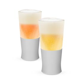 Glass FREEZE Beer Glass in Gray (set of two) by HOST