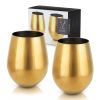 Gold Stemless Wine Glasses by Viski