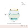 Aqua Bubble Stemless Wine Glass Set by Twine