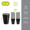 16 oz Black Party Cups, 50 pack by True