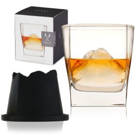 2-piece Glacier Mountain Ice Mold with Glass Set Viski