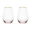 Rose Crystal Stemless Wine Glass Set by Twine