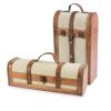 1-Bottle Vintage Striped Trunk Wine Box by Twine