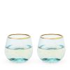 Aqua Bubble Stemless Wine Glass Set by Twine