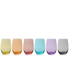 Color Stemless Wine Glass set of  6 by True