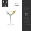 Seneca Faceted Crystal Martini Glasses Viski