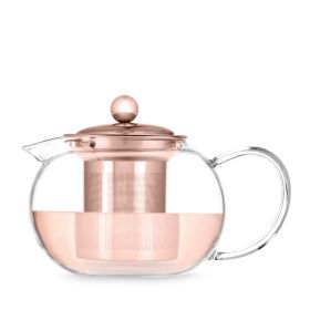 Candace Rose Gold Glass Teapot & Infuser by Pinky Up