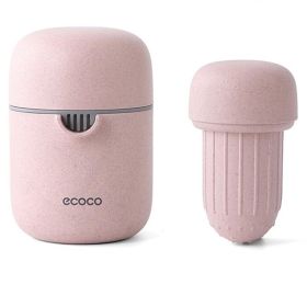 Hand Fruit Juicer Citrus Orange Squeezer Lid Rotation Press Anti-Slip Reamer (Color: Pink, size: 13.3X9.3Cm)