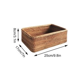 3pcs Hand-Woven Rattan Wicker Basket (Color: 1Pcs Medium, Ships From: China)