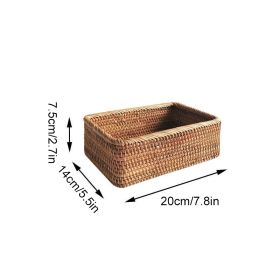 3pcs Hand-Woven Rattan Wicker Basket (Color: 1Pcs Small, Ships From: China)