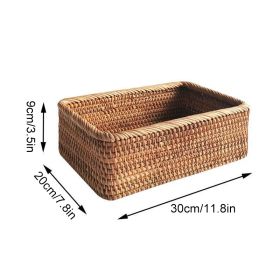 3pcs Hand-Woven Rattan Wicker Basket (Color: 1Pcs Large, Ships From: China)