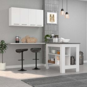 Caledon 2 Piece Kitchen Set, White /Walnut (Color: White/Onyx)