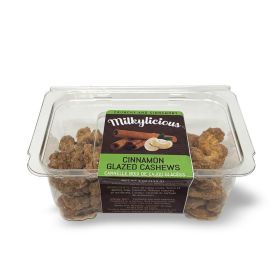 Milkylicious-Cinnamon Glazed Almonds 4oz (Material: Cinnamon Glazed Cashews, size: 4 Oz)